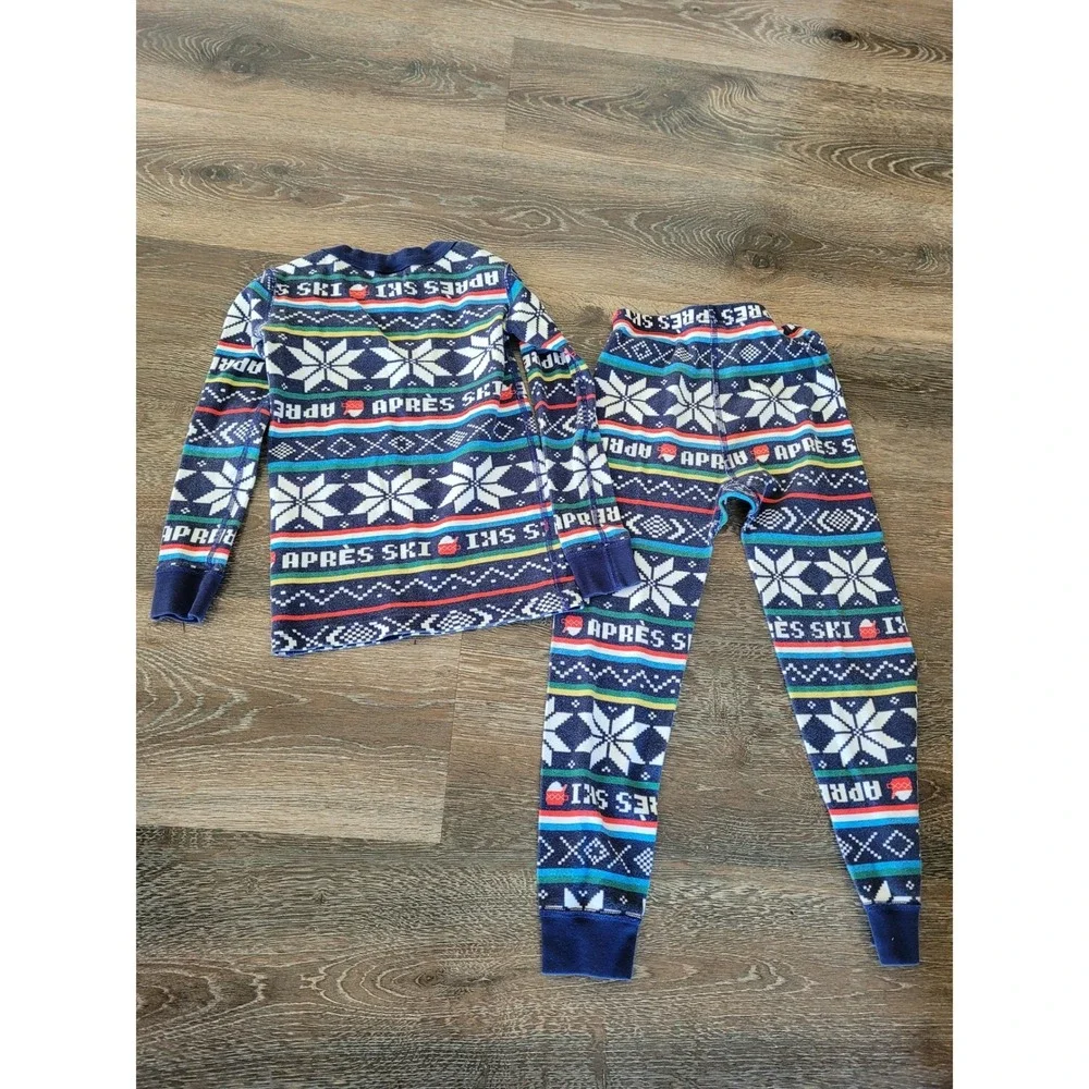 Hanna Andersson Kids US 5 Apres Ski Fair Isle Pajamas Blue Organic‎ Cotton #9